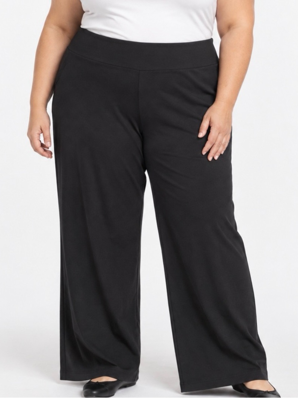 LOGO by Lori Goldstein Petite Knit Traveler Pants Black Size 5XP A523672